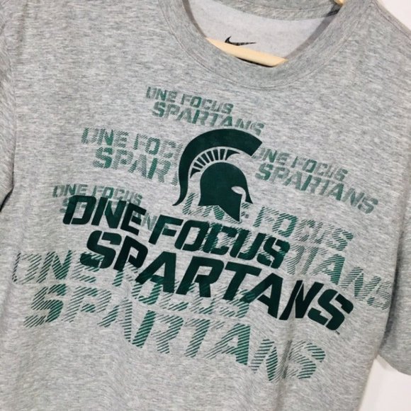 MICHIGAN STATE MSU Nike T-Shirt Short Sleeve Gray Mens Unisex Size MEDIUM EUC - Picture 2 of 6